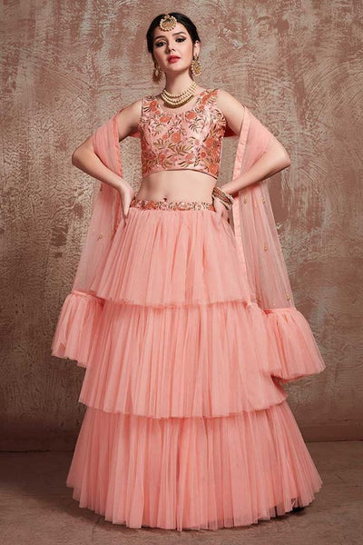 Peach lehenga choli