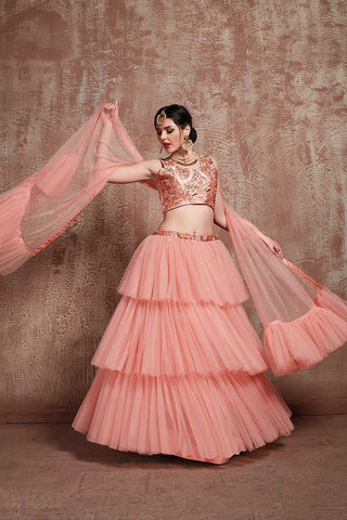 Peach lehenga choli