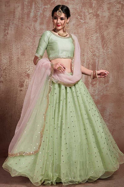 Pastel green lehenga choli