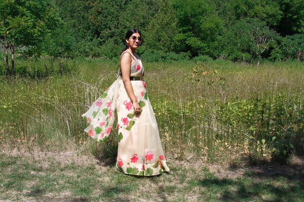 Beige Tamarai Saree