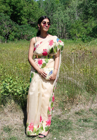 Beige Tamarai Saree