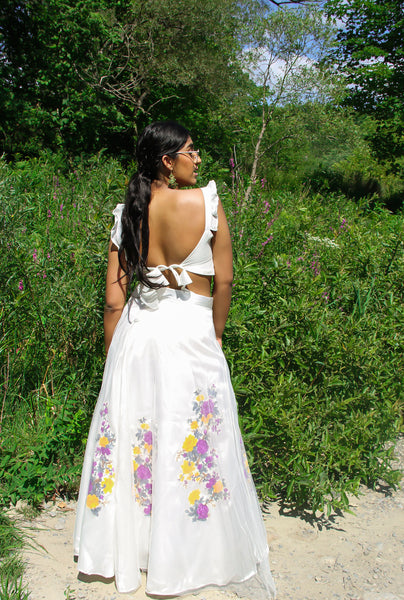 Feather White Designer Lehenga