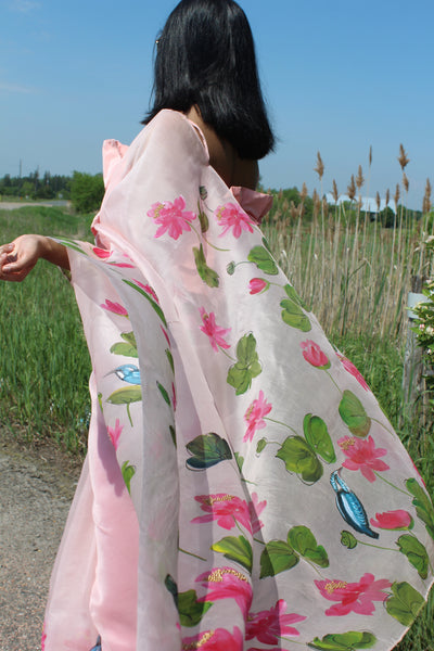 Blush pink Tamarai Saree