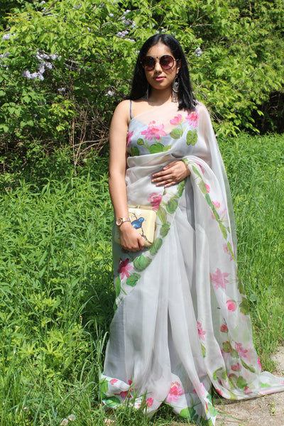 Gray Tamarai Saree