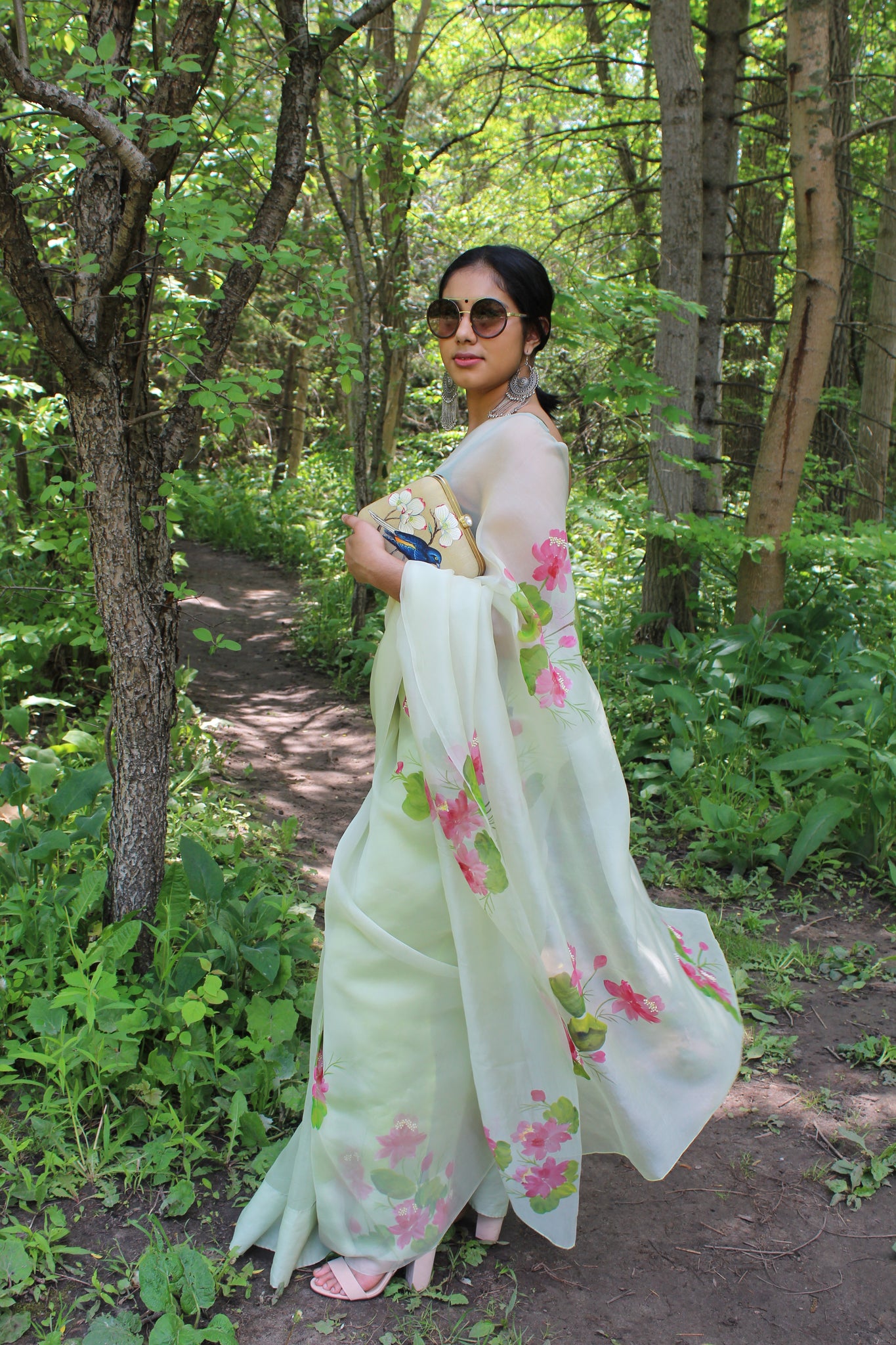 Pastel Green Tamarai Saree
