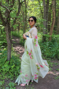 Pastel Green Tamarai Saree