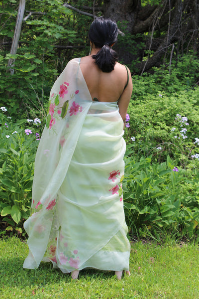 Pastel Green Tamarai Saree