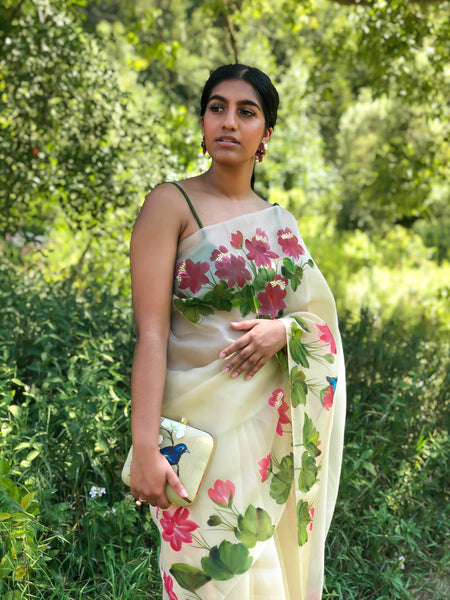 Beige Tamarai Saree