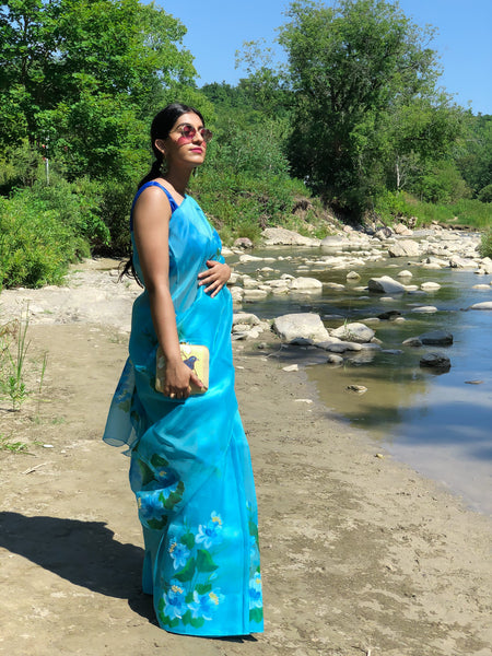 Blue Tamarai Saree