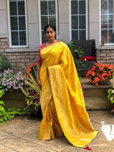 Mustered jude silk Saree