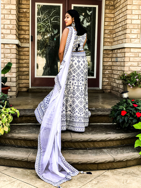 white Lehenga